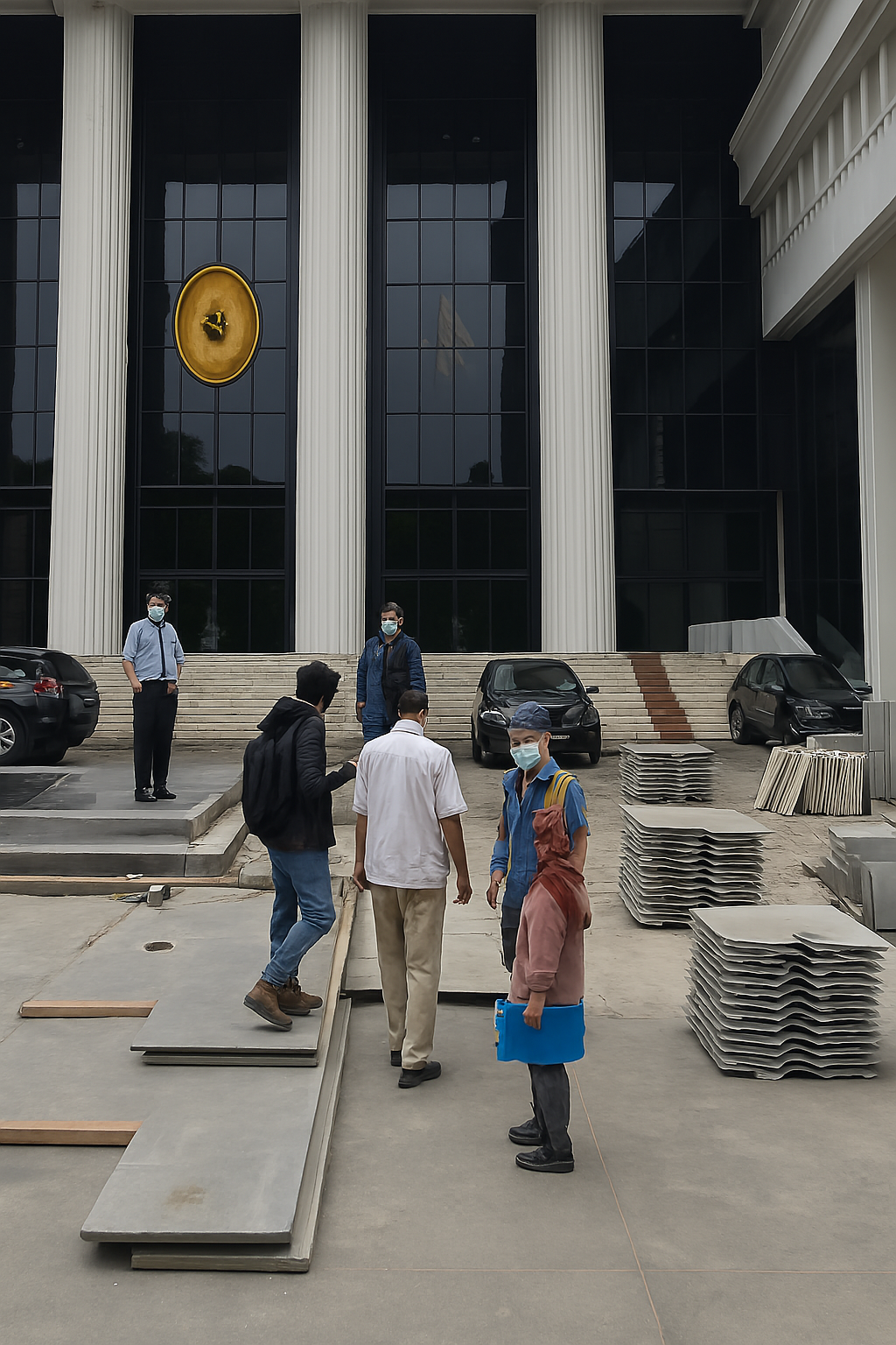 Pekerjaan Lapisan Microsurfacing di Area Halaman Kejaksaan Tinggi Jakarta