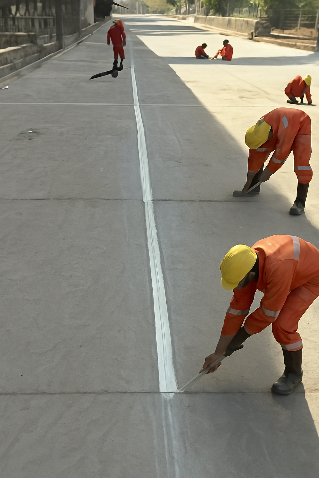 Pekerjaan Pengecatan Marka di Bandara Soekarno-Hatta Ultima 3