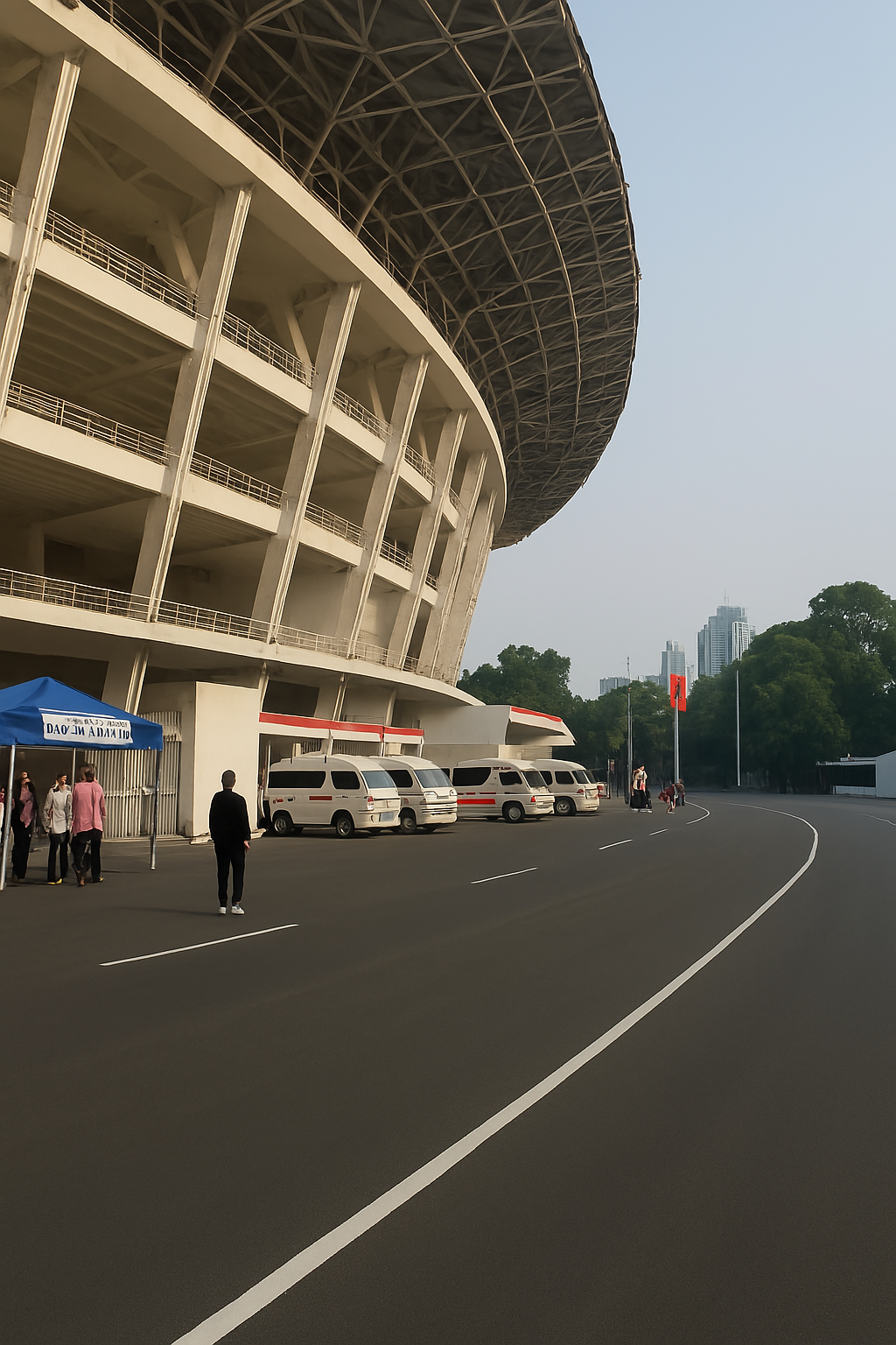 Pekerjaan Lapisan Microsurfacing di Area Stadion Gelora Bung Karno Jakarta